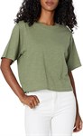 Women's Short-sleeve Cropped Crew Neck T-shirt - Green - Small Image