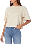 Women's Short-sleeve Cropped Crew Neck T-shirt - Beige - Small Image